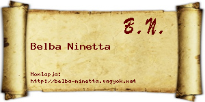 Belba Ninetta névjegykártya